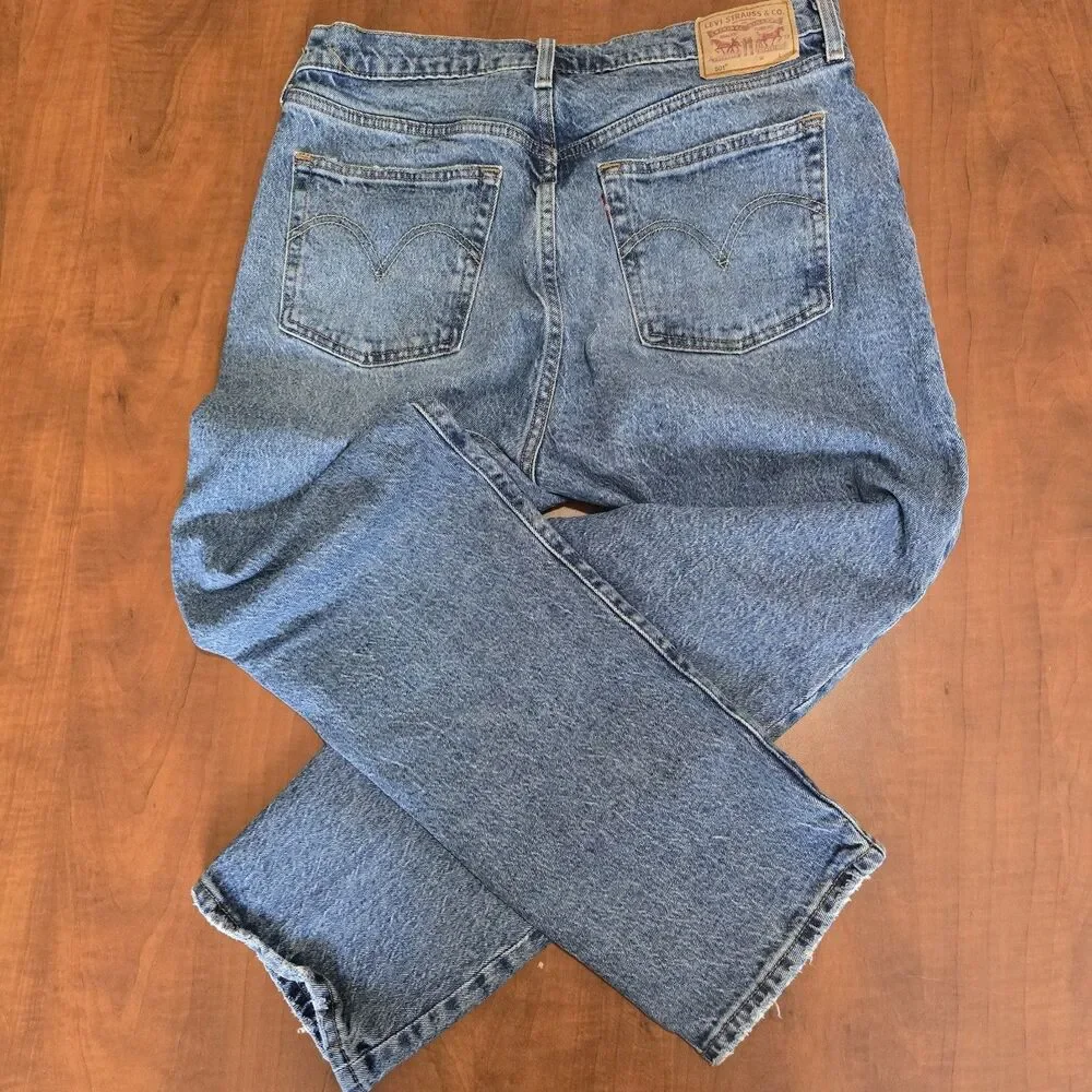 Levi's Mens 501 XX Full Button Fly 5 Pocket Light Wash Straight Leg Jeans 33x26